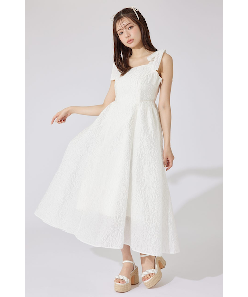 rienda【AKB48 千葉恵里さん着用】ショルダーリボンワンピース rienda | 【AKB48 千葉恵里さん着用】ショルダーリボン