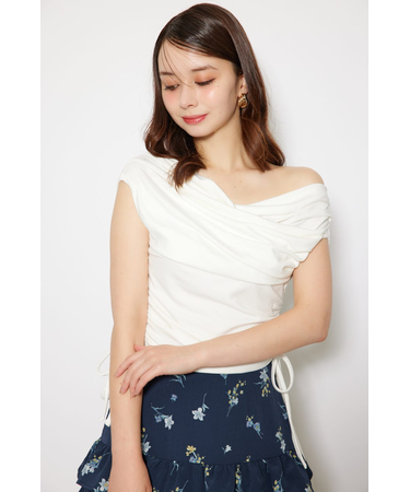 カシュクールサイドドロストトップス