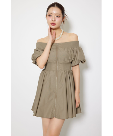 MA-1オフショルミニフレアワンピース