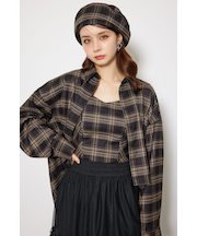 フロントショートチェックシャツ