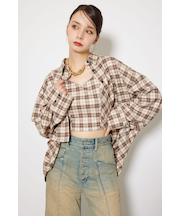 フロントショートチェックシャツ