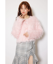 2WAYロングシャギーショートニットカーディガン