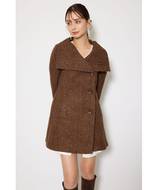 25オーバーネックシンデレララインミニコート