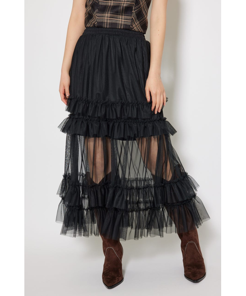 シアーチュールシャーリングハイウエストスカート