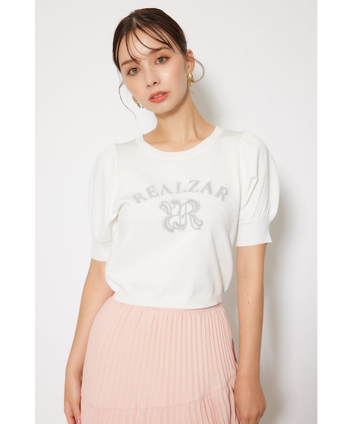 ジャガードロゴニットトップス