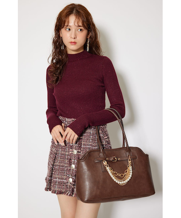 フェイクレザーショルダーバッグ