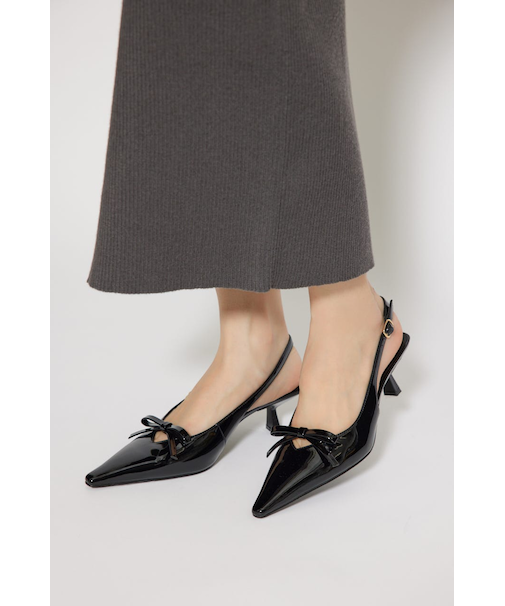 リボンエナメルミュール