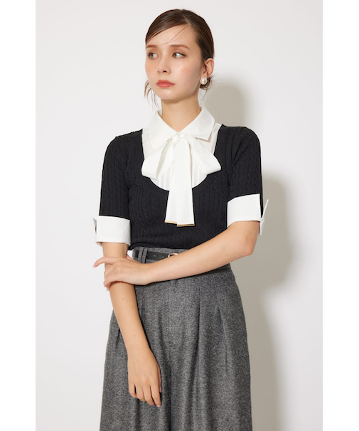 シャツドッキングハーフスリーブトップス