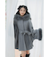 ウールMIXフードポンチョコート