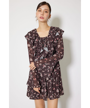 フリルフレアミニワンピース