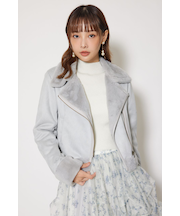 25AWフェイクスエードムートンライダースジャケット