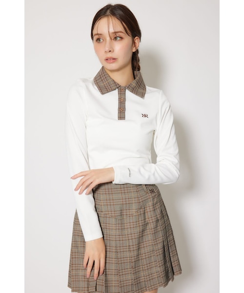 【RIENDA GOLF】襟付きコンパクトトップス WHT ゴルフウェア RIENDA GOLF | 【一部店舗・WEB限定】【RIENDA GOLF】襟付きコンパクト