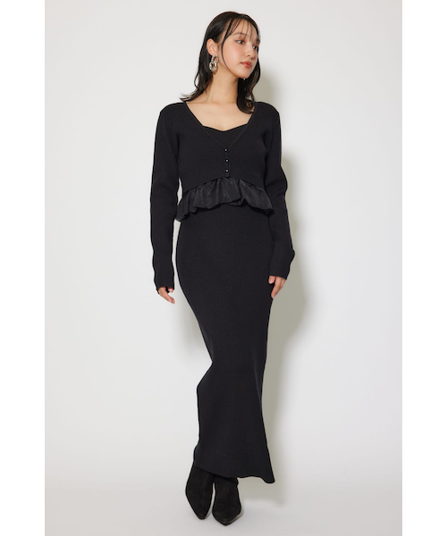 ペプラムカーデセットキャミワンピース｜リエンダの通販｜&mall