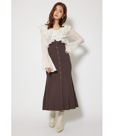 カーディガンセットニットマーメイドワンピース