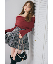 ツイードフレアスコートショートパンツ