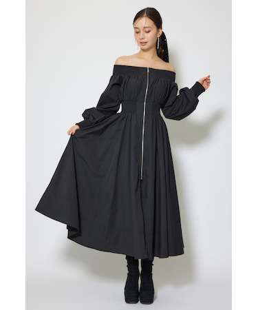 MA-1オフショルロングスリーブワンピース