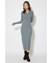 スキッパーニットワンピース