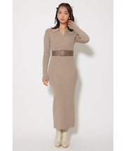 スキッパーニットワンピース