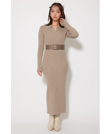 スキッパーニットワンピース