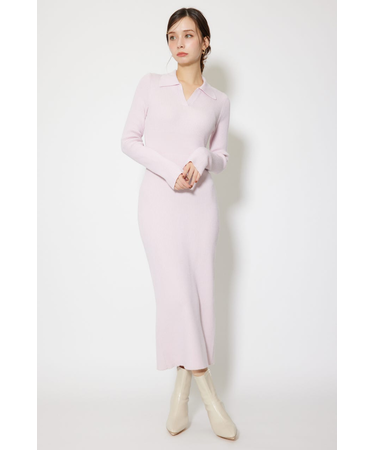 スキッパーニットワンピース