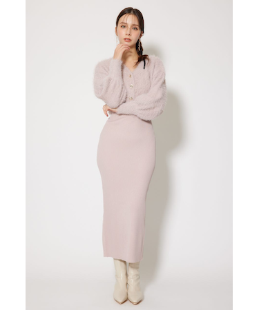 シャギーカーデセットワンピース