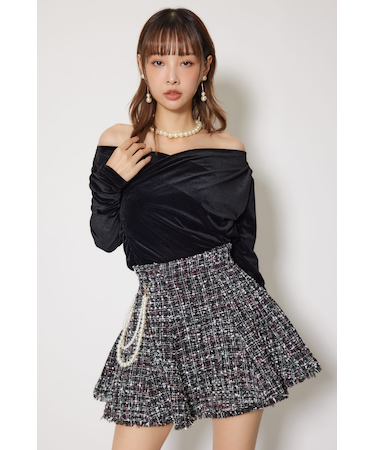 ソフティーカットオフショルトップス