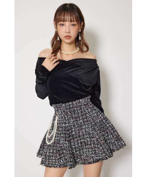 ソフティーカットオフショルトップス