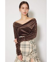 ソフティーカットオフショルトップス