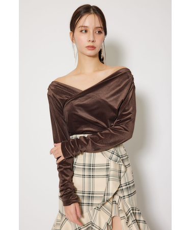 ソフティーカットオフショルトップス