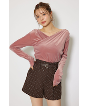 ソフティーカットオフショルトップス