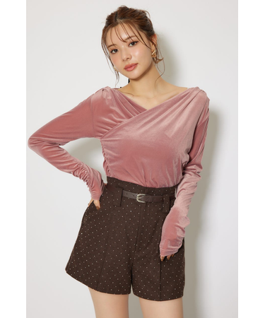 ソフティーカットオフショルトップス