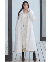 ニュアンスラインフェイクファーコート