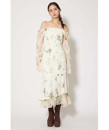 ビスチェパターンアシンンメトリーマーメイドワンピース