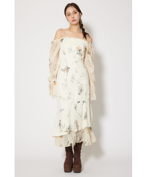 ビスチェパターンアシンンメトリーマーメイドワンピース