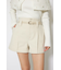 ベルト付きピンタックショートパンツ