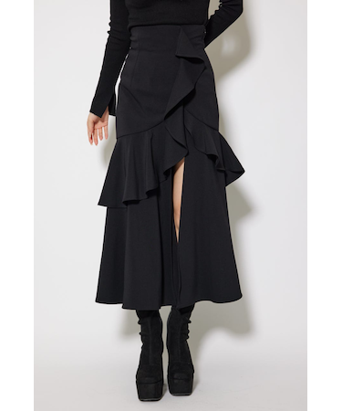 フリルスリットハイウエストスコートショートパンツ