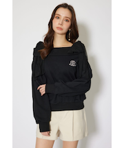 2WAYチュールオフショルスウェットトップス