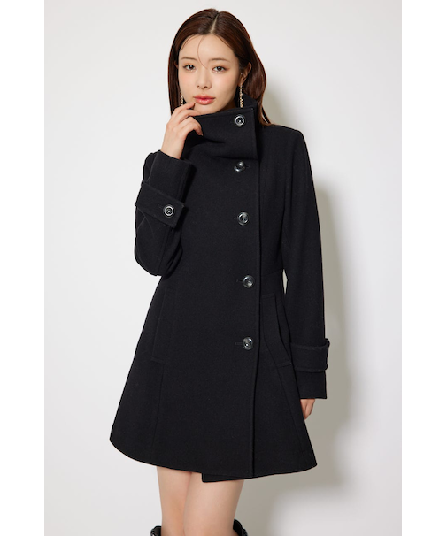 25オーバーネックシンデレララインミニコート