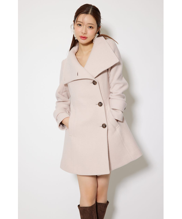 25オーバーネックシンデレララインミニコート