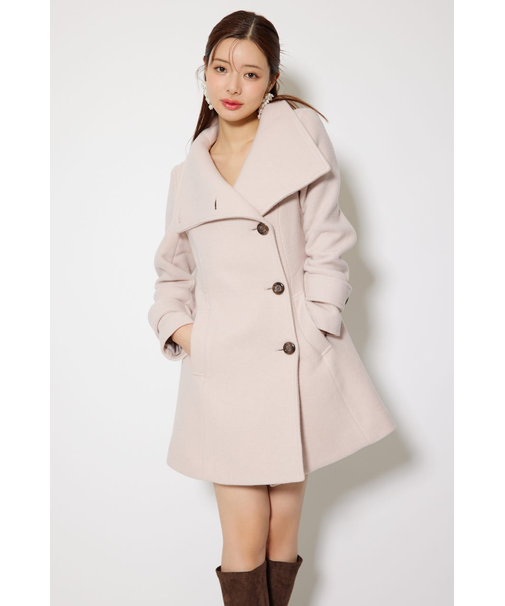 25オーバーネックシンデレララインミニコート