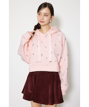 フラワー刺繍スウェットトップス