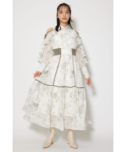 フリルスリーブニットドッキングワンピ