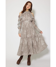 フリルスリーブニットドッキングワンピ