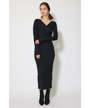 カシュクールウォッシャブルニットワンピース