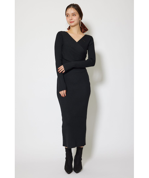 カシュクールウォッシャブルニットワンピース