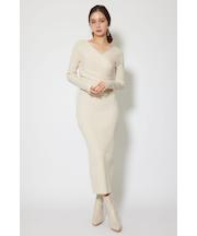 カシュクールウォッシャブルニットワンピース