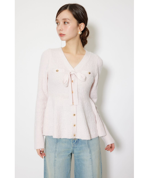 2WAYペプラムニットカーディガントップス