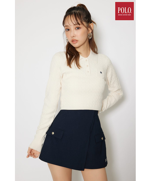 【POLO BCS】ケーブルニットトップス