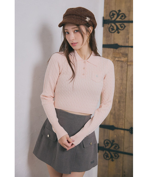 【POLO BCS】ケーブルニットトップス