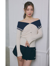 【POLO BCS】バイカラーニットトップス